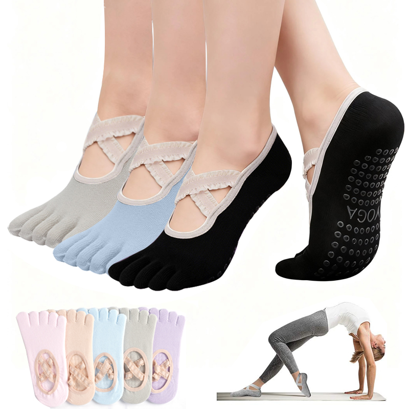 Pilates Yoga Grip Socks - Meias de Pilates Antiderrapantes para Mulheres