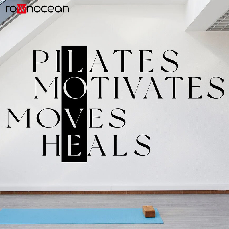 Pilates Yoga Quotes - Adesivo de parede com citações de