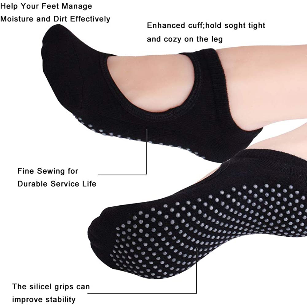 Sem costas antiderrapante fitn - Pilates Yoga Grip Socks avaliação e preço
